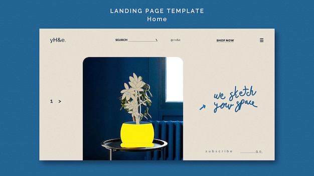 PSD home decoration landingpage vorlage