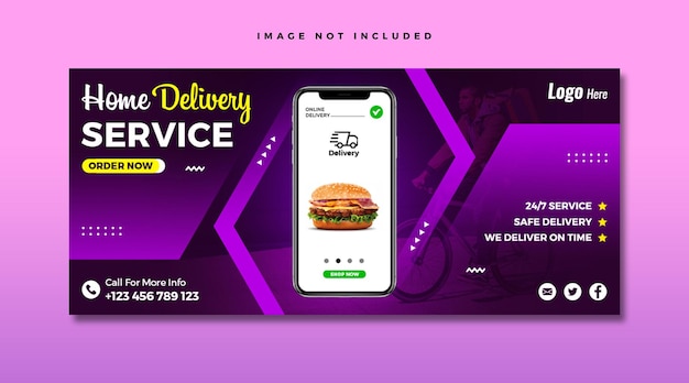 PSD home delivery service social media facebook-cover-vorlage