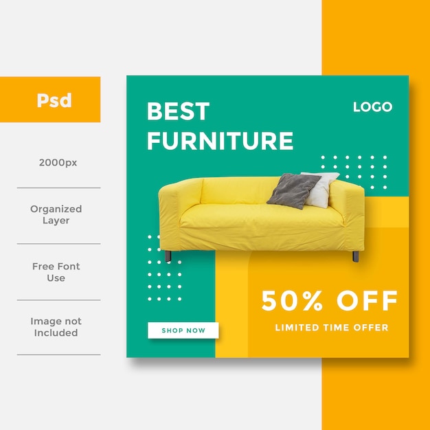 PSD home interior social media bannerwerbung design layout