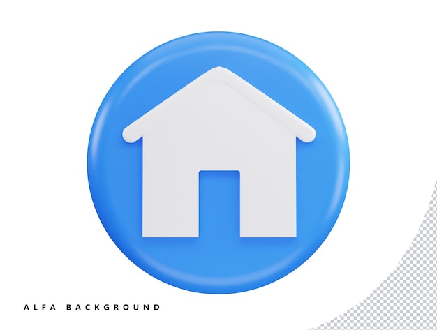 home page button house web symbol with 3d vector icon illustration