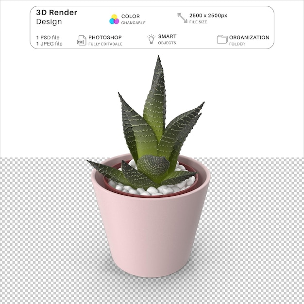 Home Plant in Ceramic Pot Modeling 3D Arquivo PSD