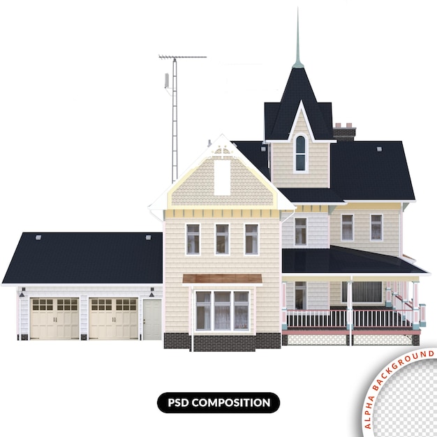 Home Sweet Home 3D isolierte Wiedergabe Premium PSD