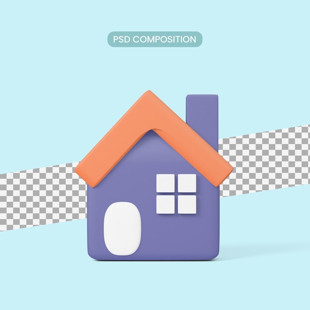 Home-symbol 3d-rendering-illustration