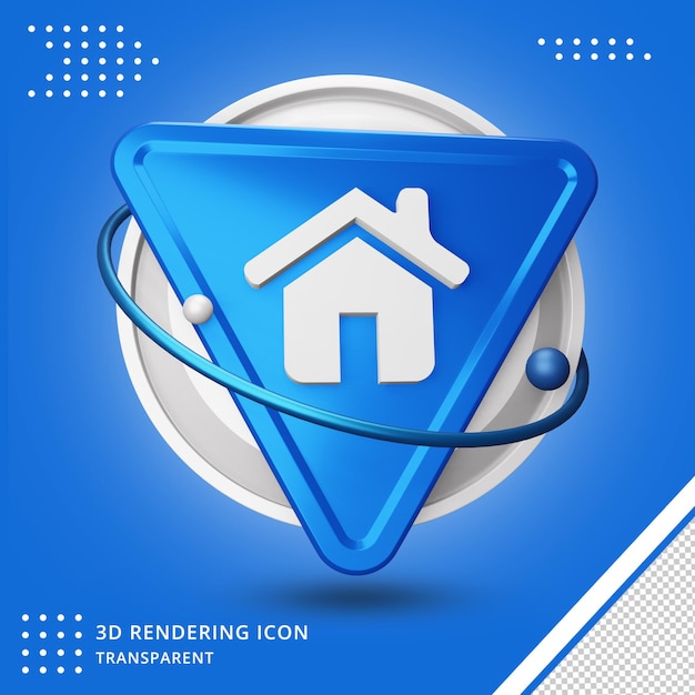 Home-symbol 3d-rendering isoliert