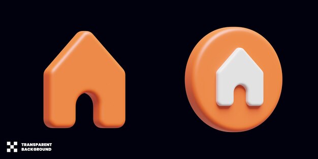 Home-Symbol im minimalistischen 3D-Render
