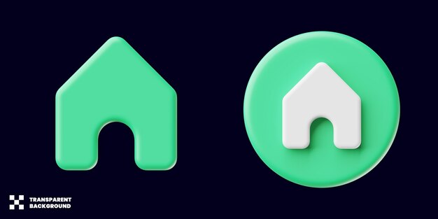 Home-Symbol im minimalistischen 3D-Render