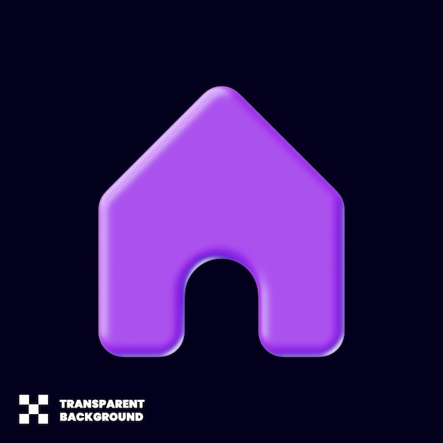Home-Symbol im minimalistischen 3D-Render