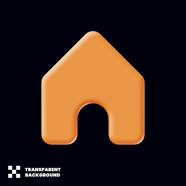 Home-Symbol im minimalistischen 3D-Render