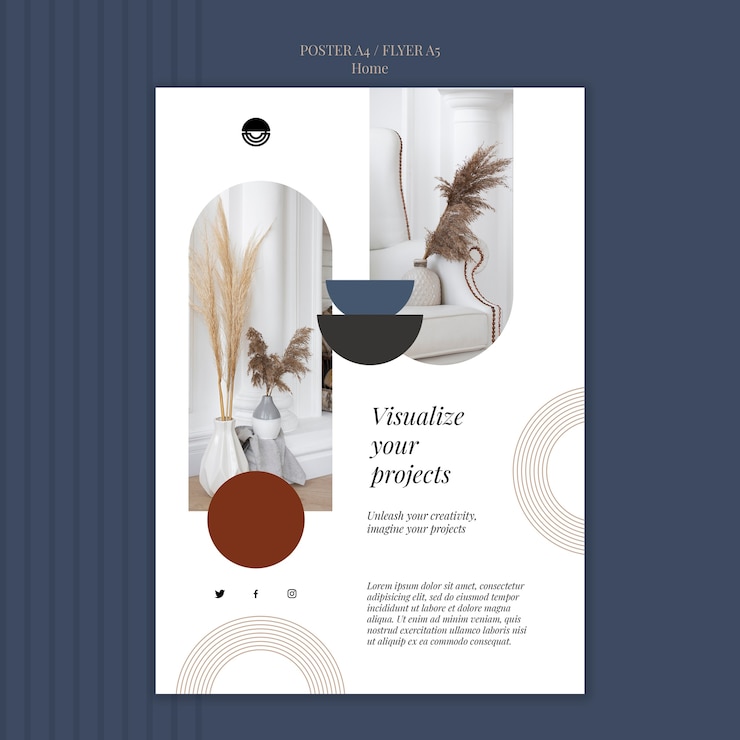 PSD home-vorlage im flachen design