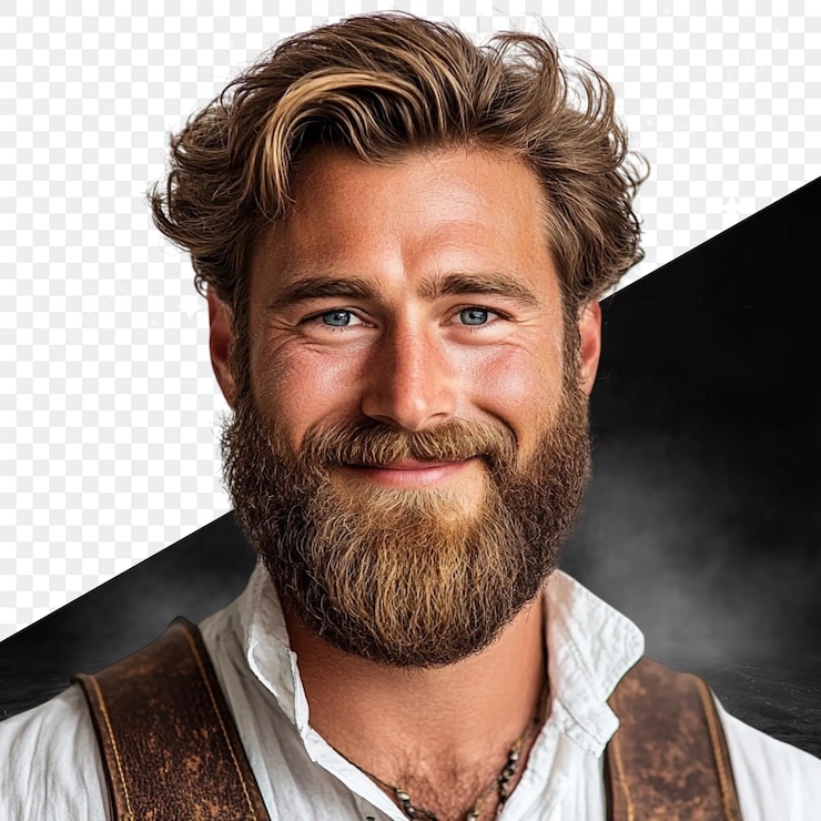 PSD homem bonito com barba