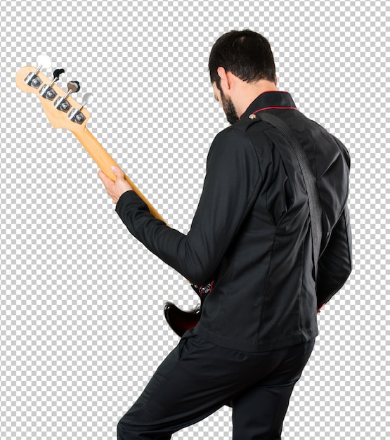 PSD homem bonito com guitarra