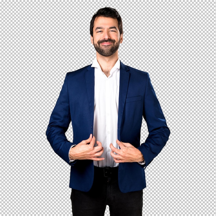 PSD homem bonito e feliz.