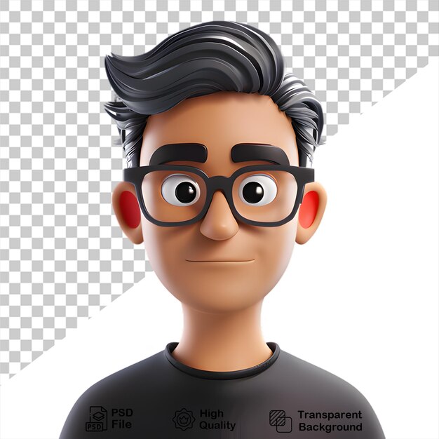 Homem casual de personagem 3d isolado em fundo transparente inclui arquivo png