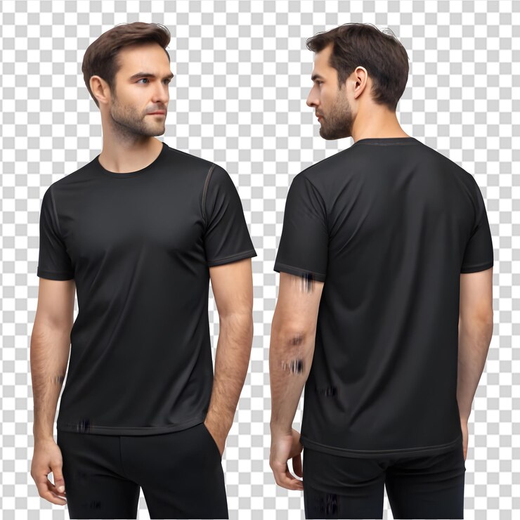 PSD homem com camisa simples em fundo isolado