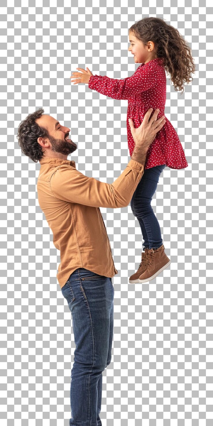 PSD homem com um vestido vermelho nas costas e a mulher segurando um vestido vermello