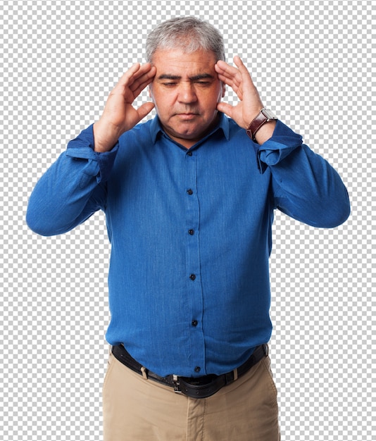 Homem, concentrado, isolado