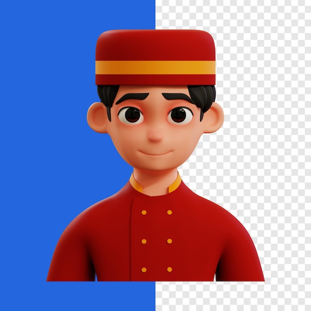 PSD homem concierge avatar 3d