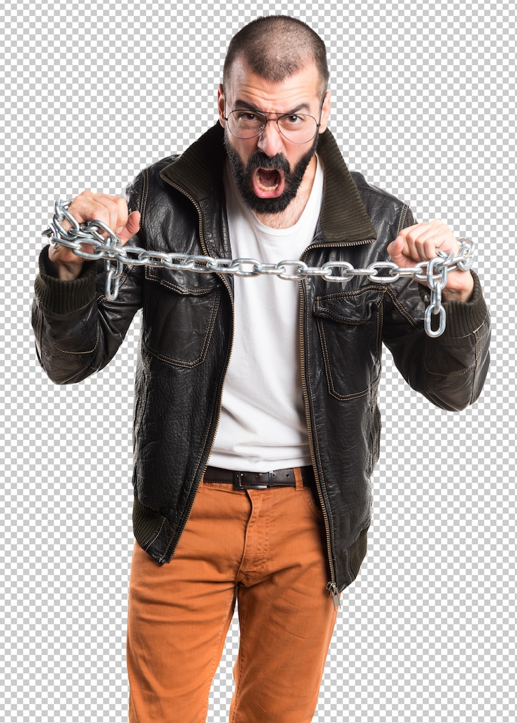 PSD homem de cafetão com correntes