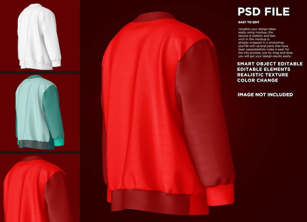 PSD homem desenho cardigan terno merda manga longa mockup