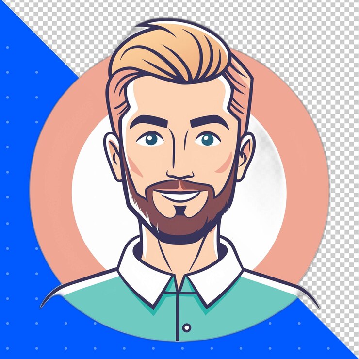 PSD homem e menino perfil de avatar vetorial para mídias sociais png fundo transparente