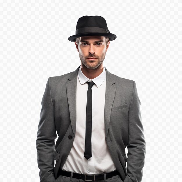 PSD homem elegante isolado em fundo transparente