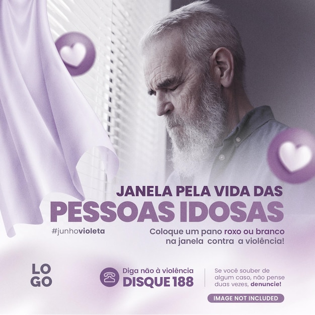 Homem de frente para a janela Campanha Junho Violeta