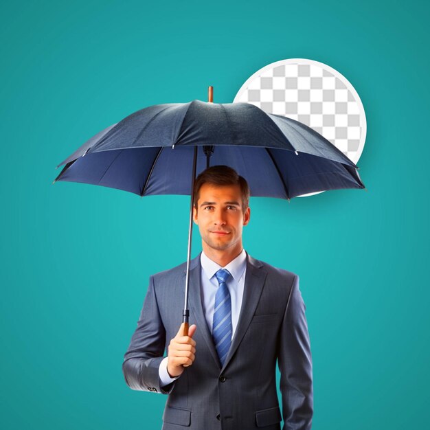 PSD homem hipster com barba segurando um guarda-chuva