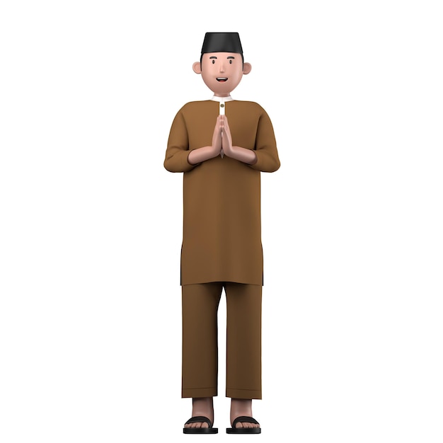 Homem muçulmano feliz eid ramadan mubarak