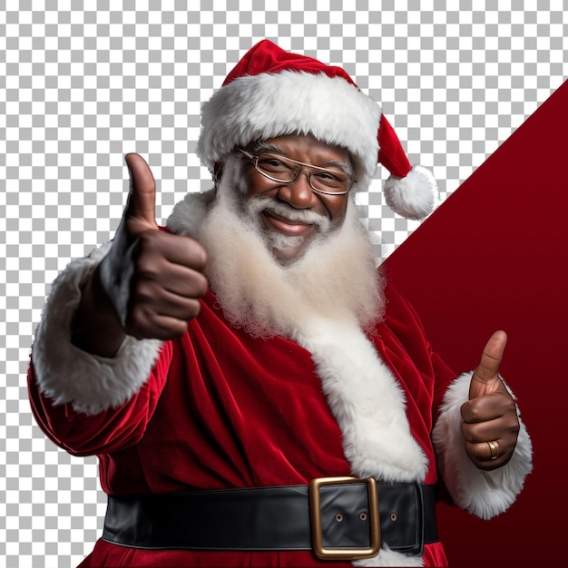 PSD homem negro feliz vestido de papai noel