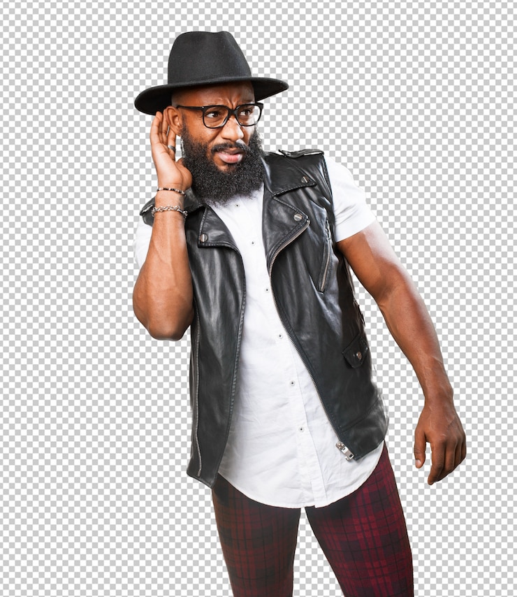 PSD homem negro tentando ouvir algo