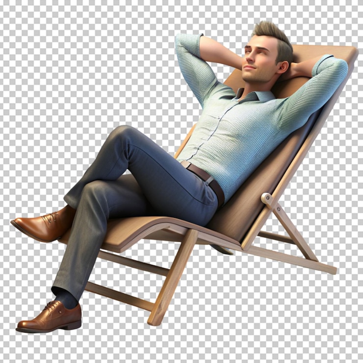 PSD homem relaxante em 3d cartoon style