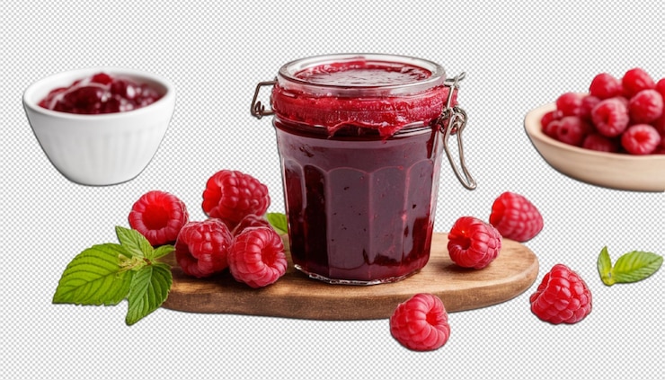 PSD homemade delicious raspberry jam treat