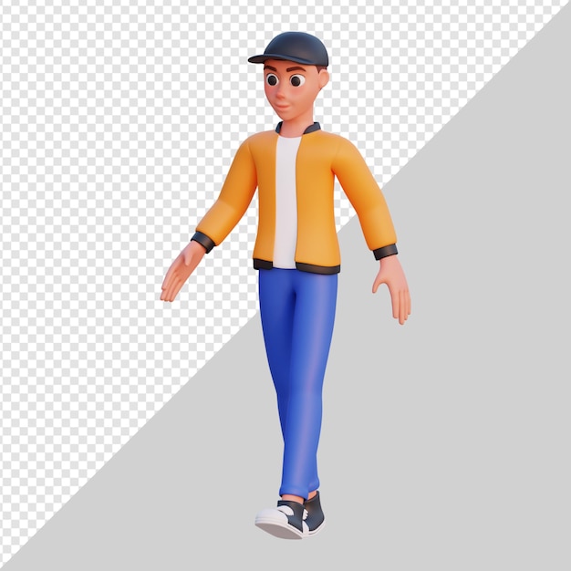 Homens andando ilustração de personagem 3d