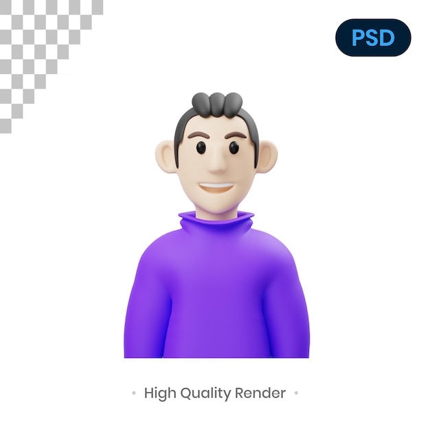 Homens ativos 3d render ilustração psd premium