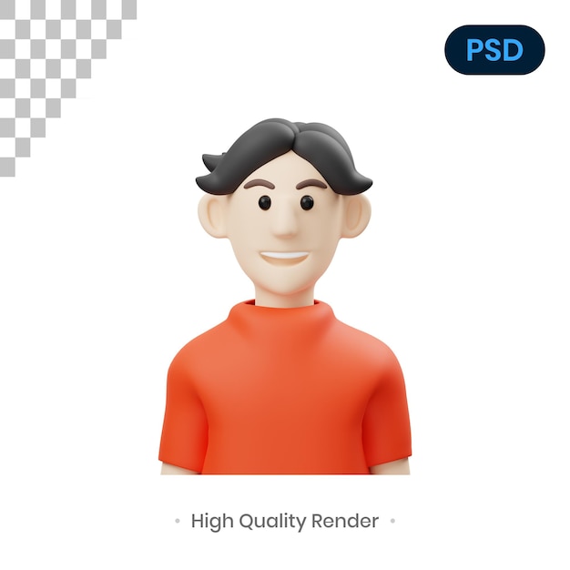 Homens com pano vermelho 3D render ilustração PSD Premium