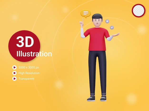 L'homme 3d Donne Une Illustration D'opinion