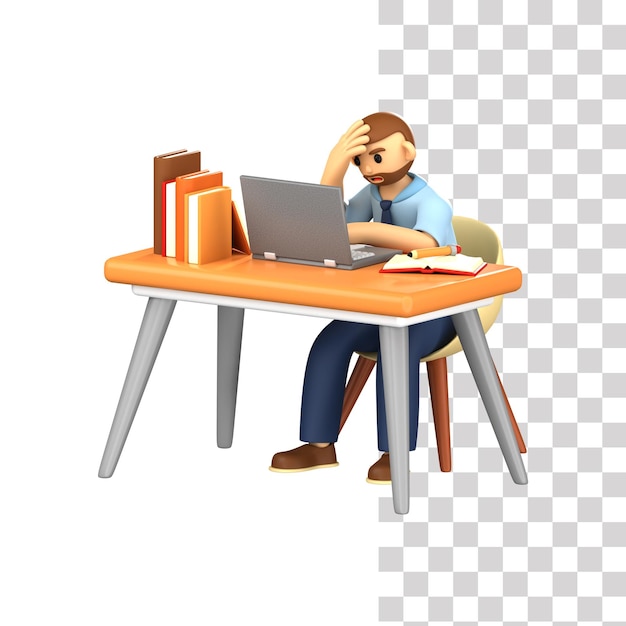 L'homme en 3D est confus