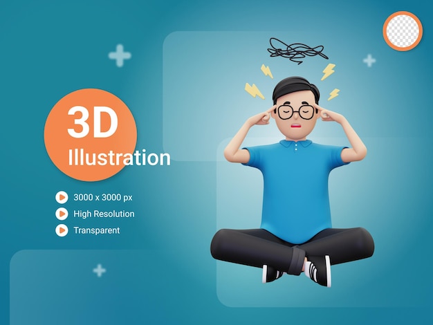 L'homme 3d a des problèmes d'illustration