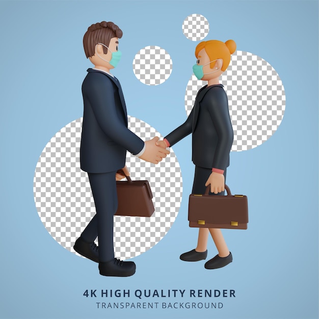 homme d'affaires et femme d'affaires illustration de caractère rendu 3D