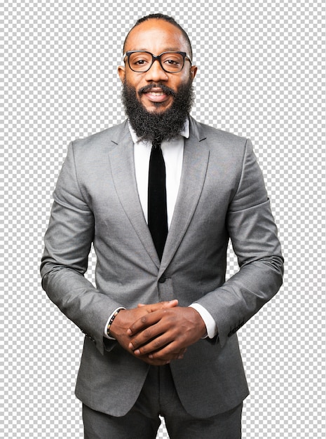 Homme d'affaires noir souriant