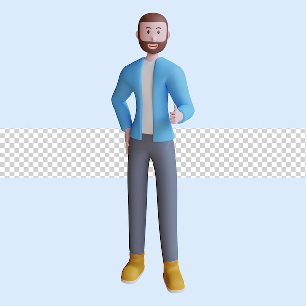 PSD homme d'affaires de personnage de dessin animé illustration 3d