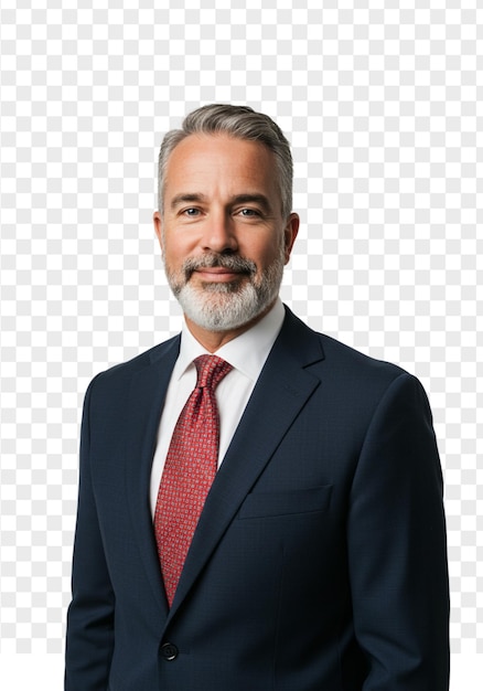 Un homme d'affaires professionnel en costume avec une cravate rouge.