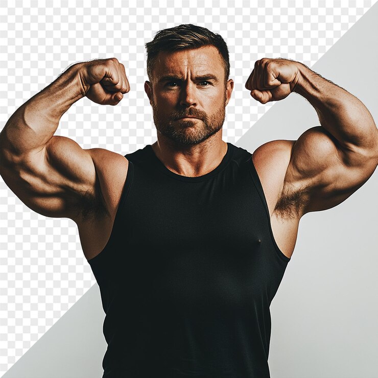PSD un homme avec une barbe et un haut noir avec un haut noir