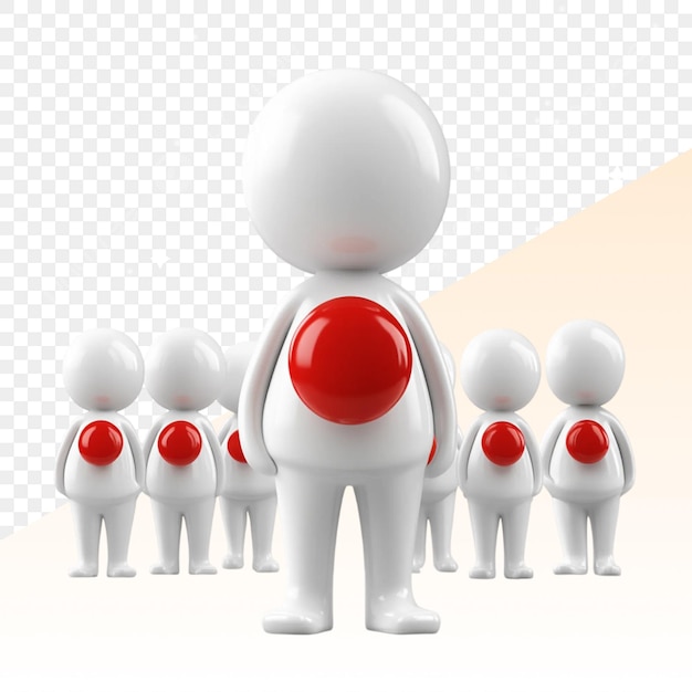 un homme blanc avec trois petits rouges avec l'un d'eux tenant un bouton rouge