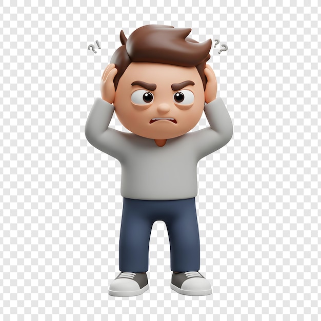 Un homme confus tenant sa tête