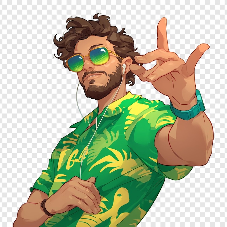 PSD un homme cool avec des lunettes de soleil