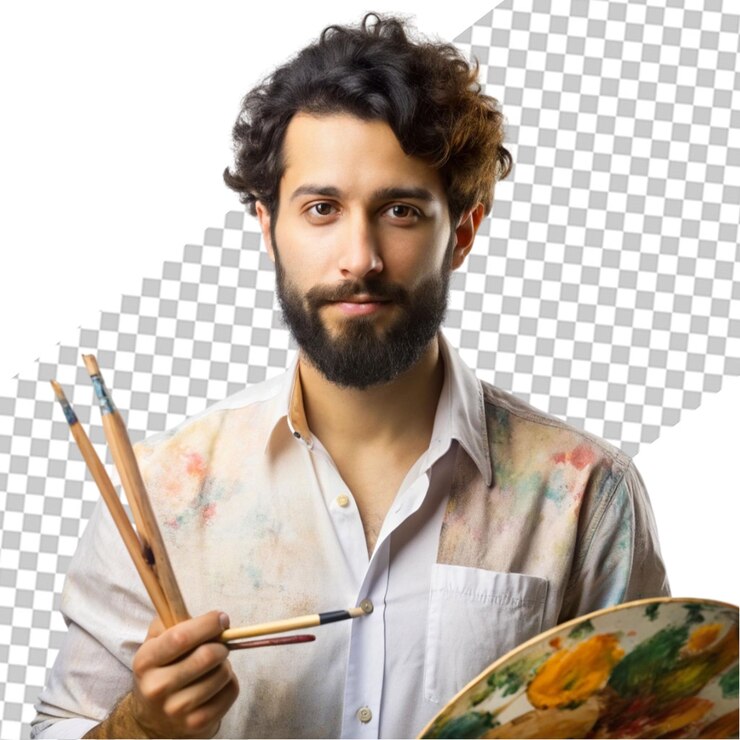 PSD l'homme à coup moyen créant la caractérisation de van gogh39