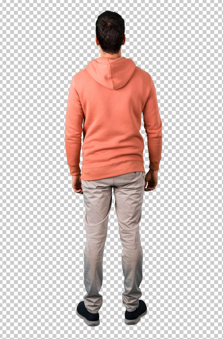 PSD homme dans un sweat-shirt rose