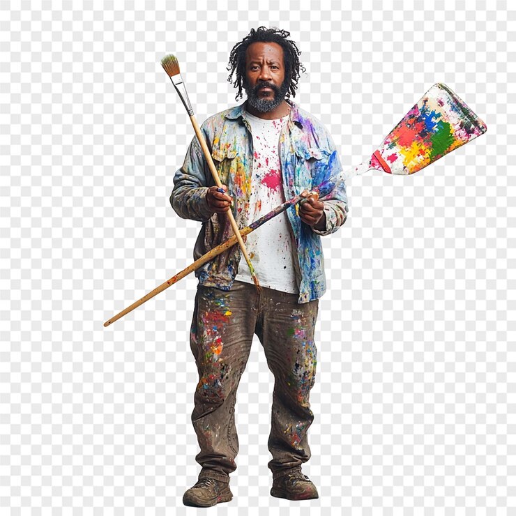 PSD un homme avec un drapeau et un drapeaux