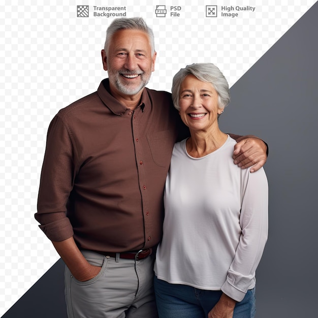 Un Homme Et Une Femme Posent Pour Une Photo Avec Les Mots « Personnes âgées » Dessus